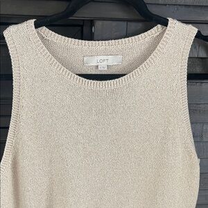 LOFT Women's gold with metallic Knit Sweater